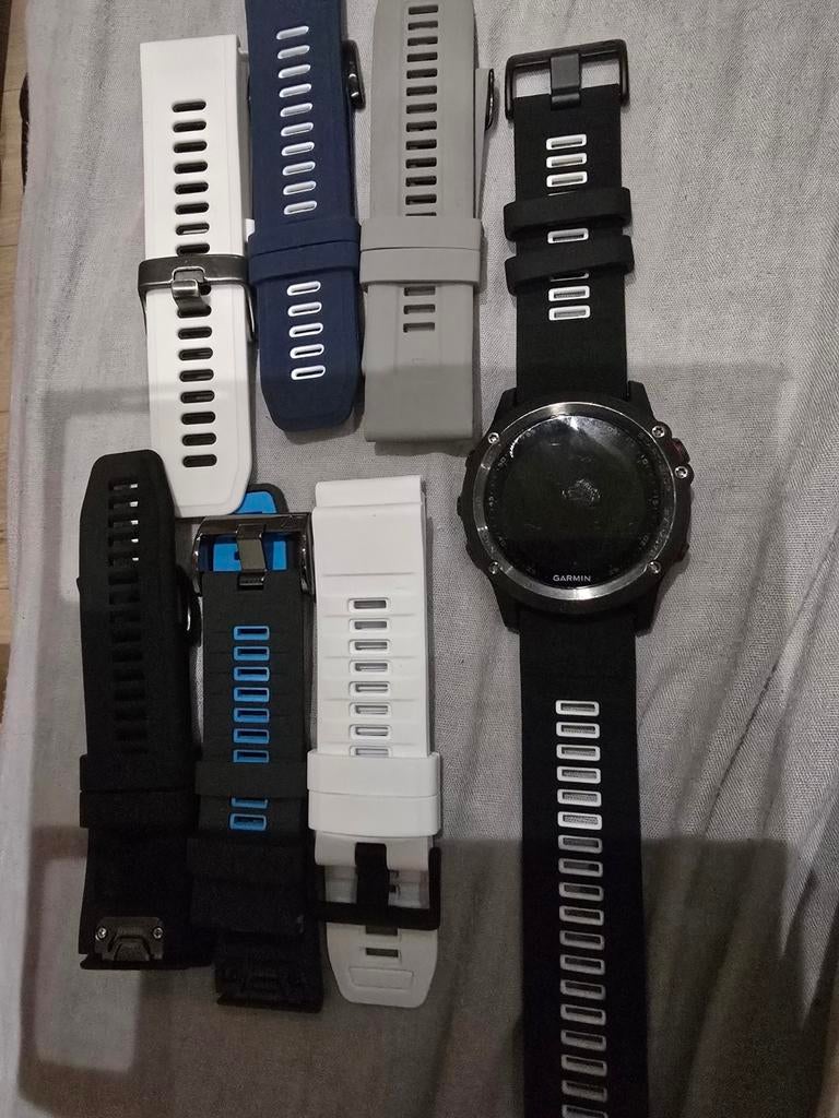 Garmin fenix 3 met 6 nieuwe bandjes, Handtassen en Accessoires, Blauw, Garmin, Ophalen of Verzenden, Zo goed als nieuw