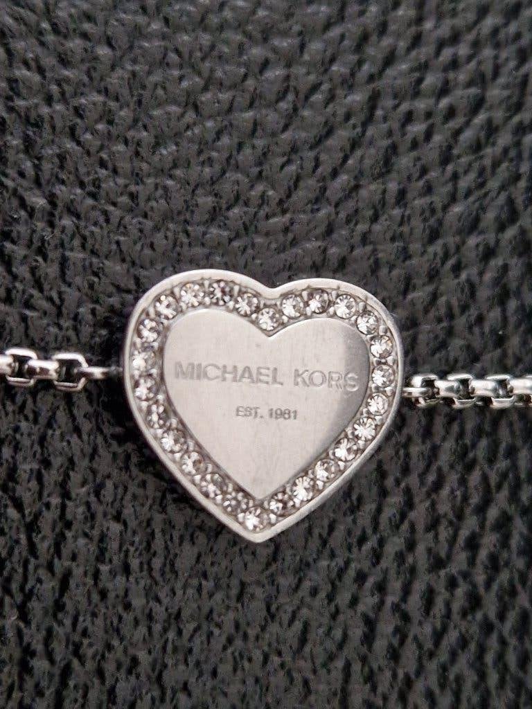 Armband MICHAEL KORS Heritage hartje, Ophalen, Staal, Wit, Zo goed als nieuw