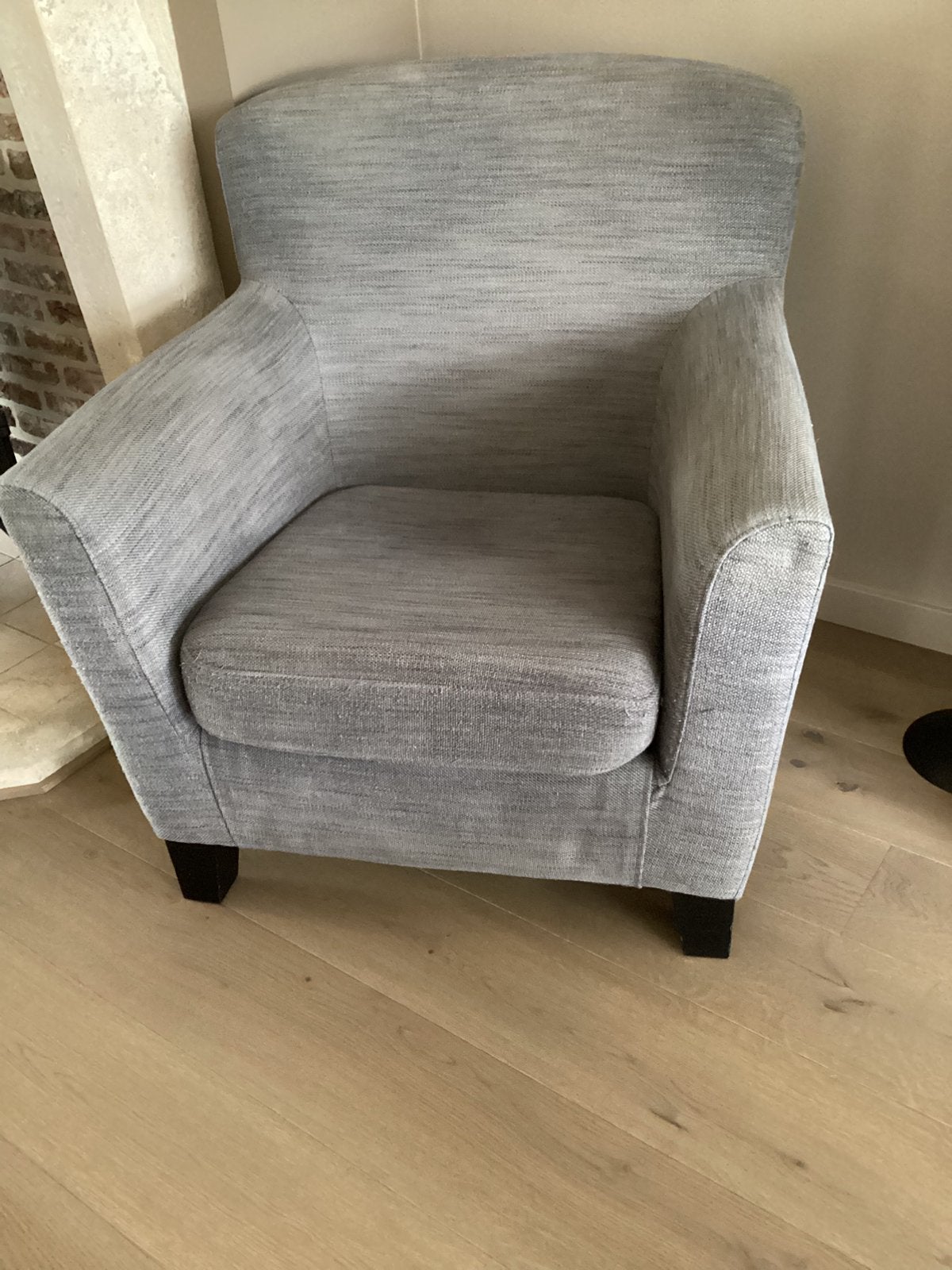 Zetel ( grijze stof), Huis en Inrichting, Fauteuils, Ophalen, Gebruikt, Stof