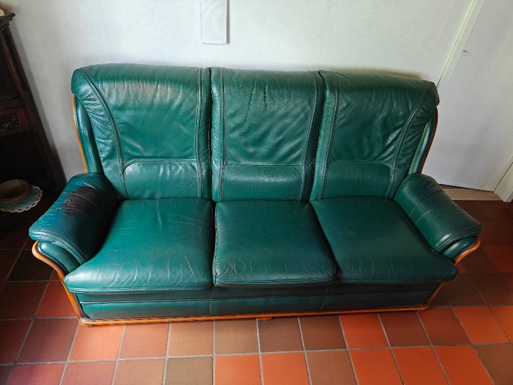 salon - zetels, Huis en Inrichting, Zetels | Zetels, Ophalen, Gebruikt, Leer