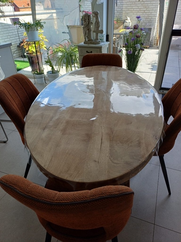 Table à manger ovale, Maison & Meubles, Enlèvement, Comme neuf, Quatre personnes, Ovale