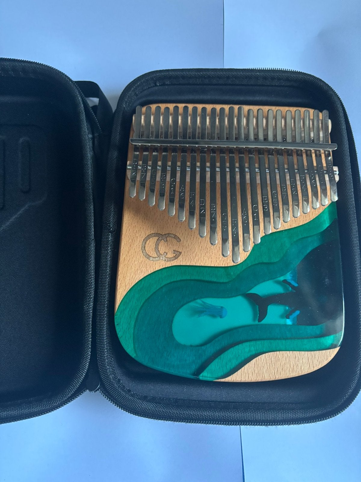 Kalimba 21 lames en bois et résine (océan) + Kit complet, Muziek en Instrumenten, Drumstellen en Slagwerk, Ophalen, Gebruikt