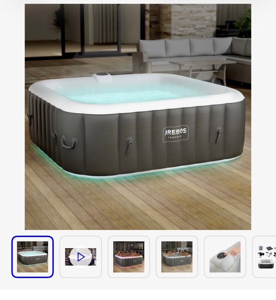 Jacuzzi nieuw Arebos 6 personen, Jardin & Terrasse, Bains à remous et Spas, Enlèvement, Neuf, Couverture, Gonflable