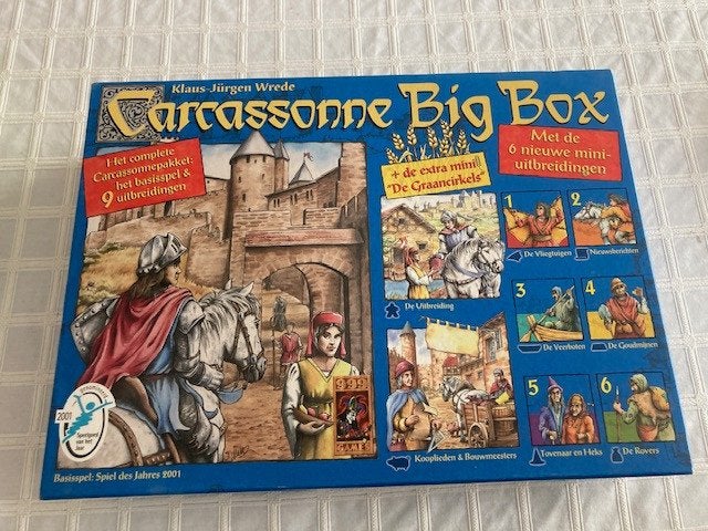 Carcassonne collectie: Big Box + tal van uitbreidingen, Hobby en Vrije tijd, Een of twee spelers, Ophalen of Verzenden, Zo goed als nieuw