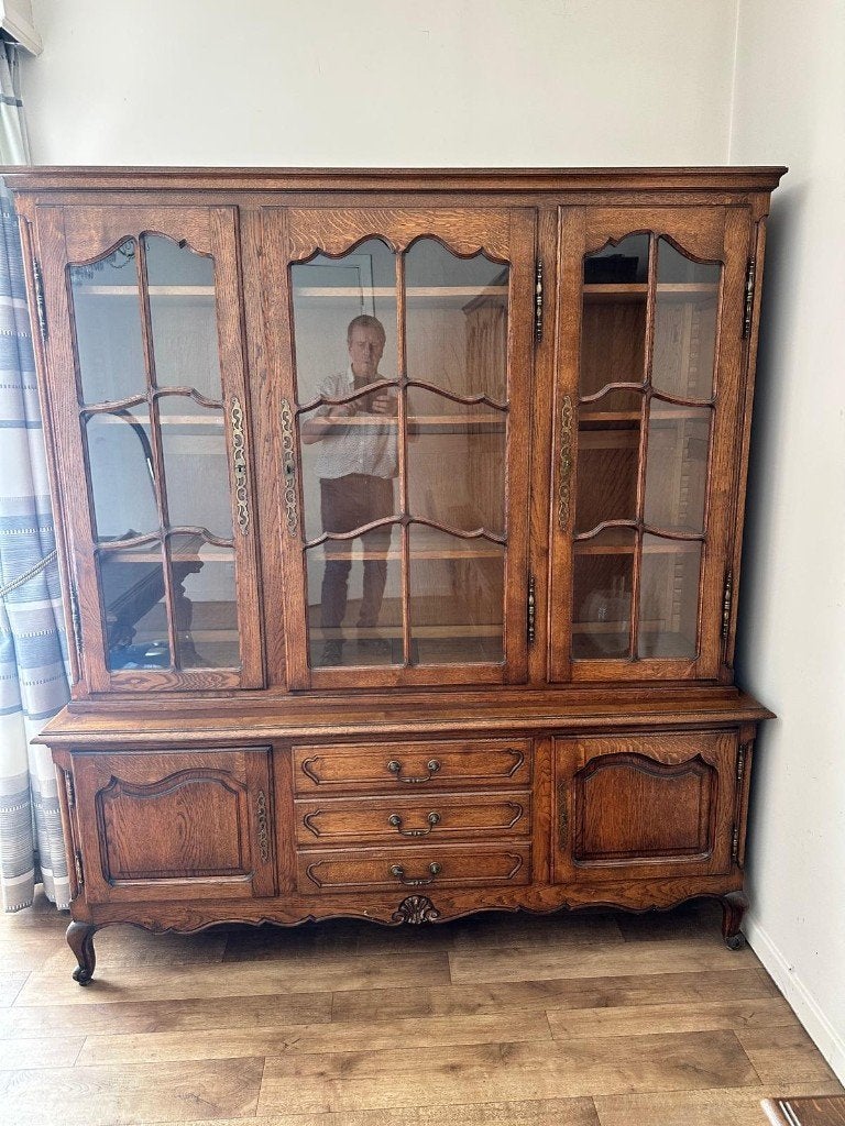 Laatste kans - Boeken- of vitrinekast, Huis en Inrichting, Ophalen, 100 tot 150 cm, Zo goed als nieuw, Met lade(s)