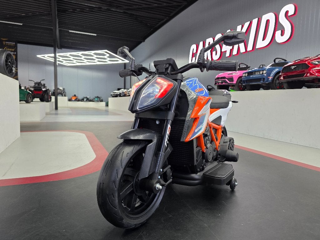 Kindermotor KTM - 12 volt- leren zit- verlichting - WK ACTIE, Kinderen en Baby's, Speelgoed |Speelgoedvoertuigen, Ophalen of Verzenden
