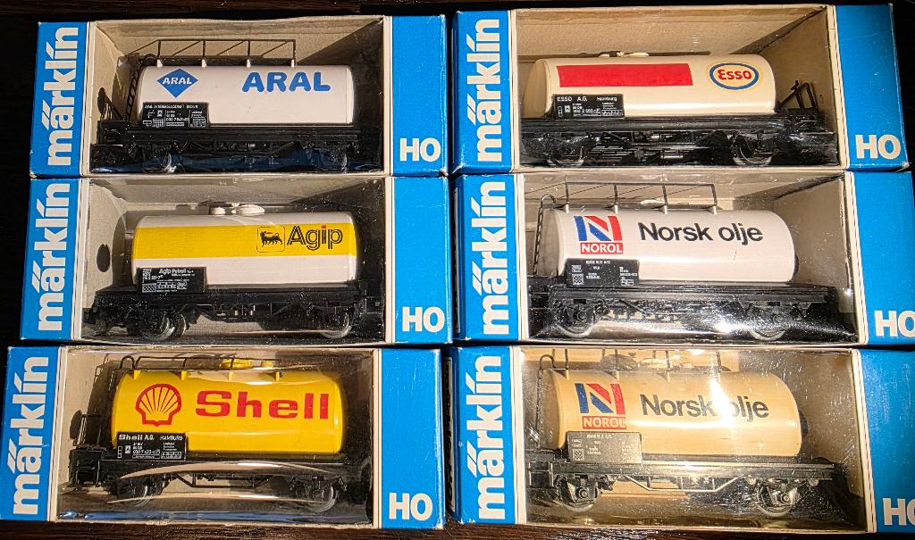3468. Lot de 6 wagons-citernes H0 Märklin., Enlèvement ou Envoi, Utilisé, Wagon, Märklin