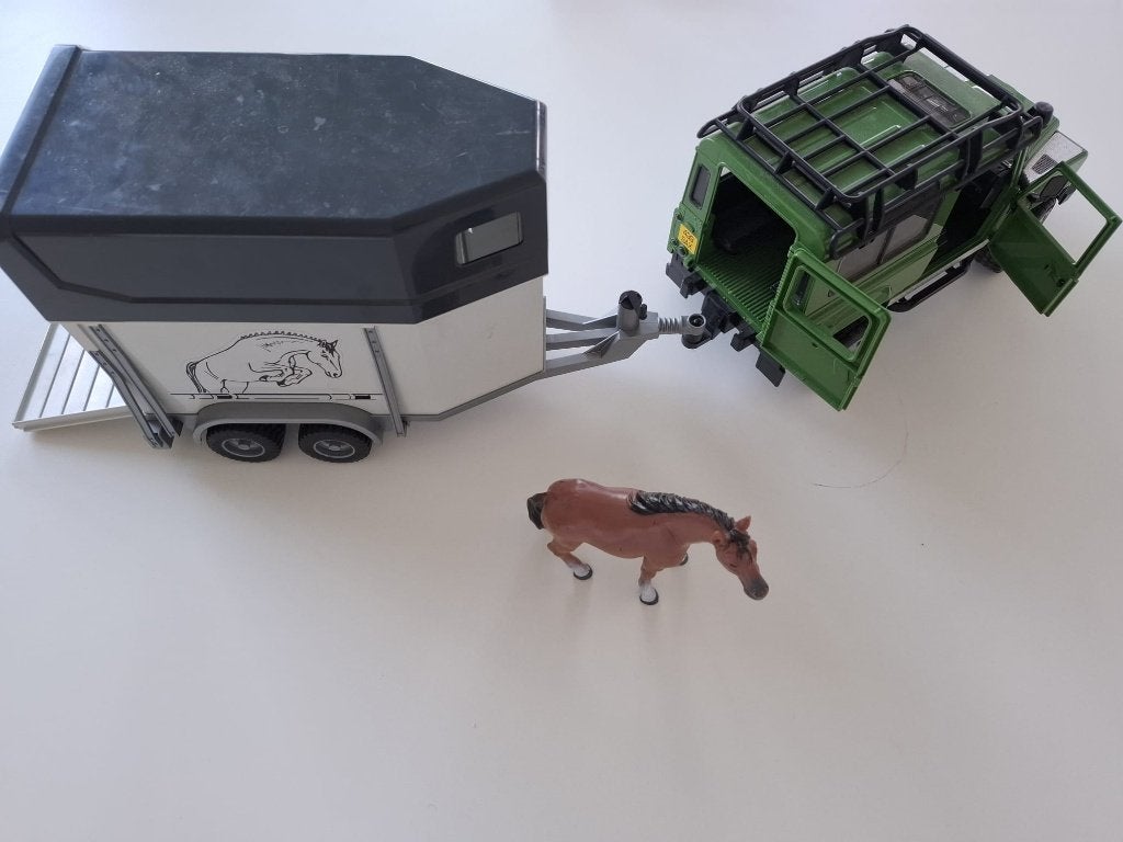 Bruder Jeep en paardenkar, Kinderen en Baby's, Speelgoed |Speelgoedvoertuigen, Ophalen, Gebruikt