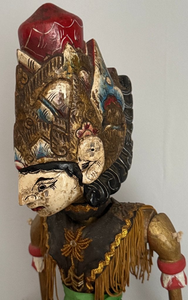 Marionnette Indonésienne Java en Bois 1930, 68 cm, Bois, Indonésie, Multicolore
