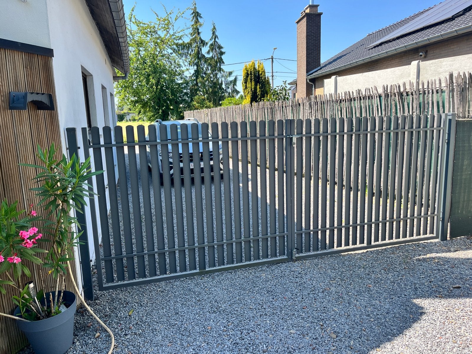Tuin poort gegalvaniseerd en gecoat, Ophalen, Zo goed als nieuw