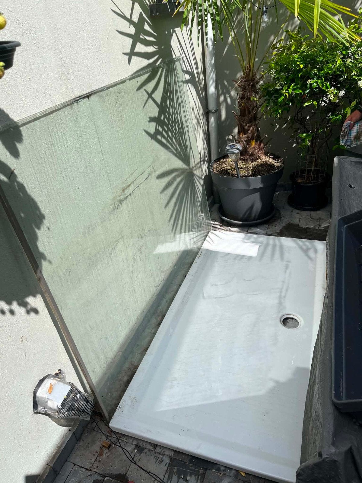 Douchebak met zij glas, Huis en Inrichting, Badkamer | Badkamermeubels, Ophalen