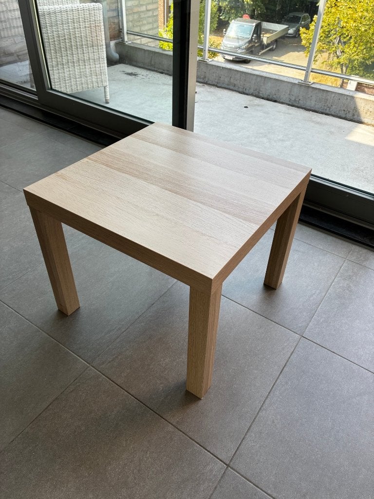 Bijzettafel – wit gelazuurd eikeneffect – 55 x 55 cm, 55 à 75 cm, Enlèvement, Bois, Carré