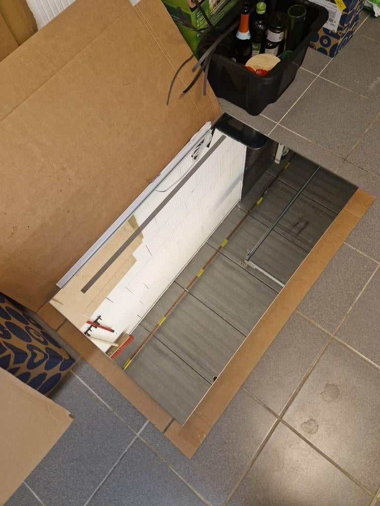 Spiegel badkamer met lamp, Huis en Inrichting, Badkamer | Badkamermeubels, Ophalen, Spiegelkast, 50 tot 100 cm, Zo goed als nieuw