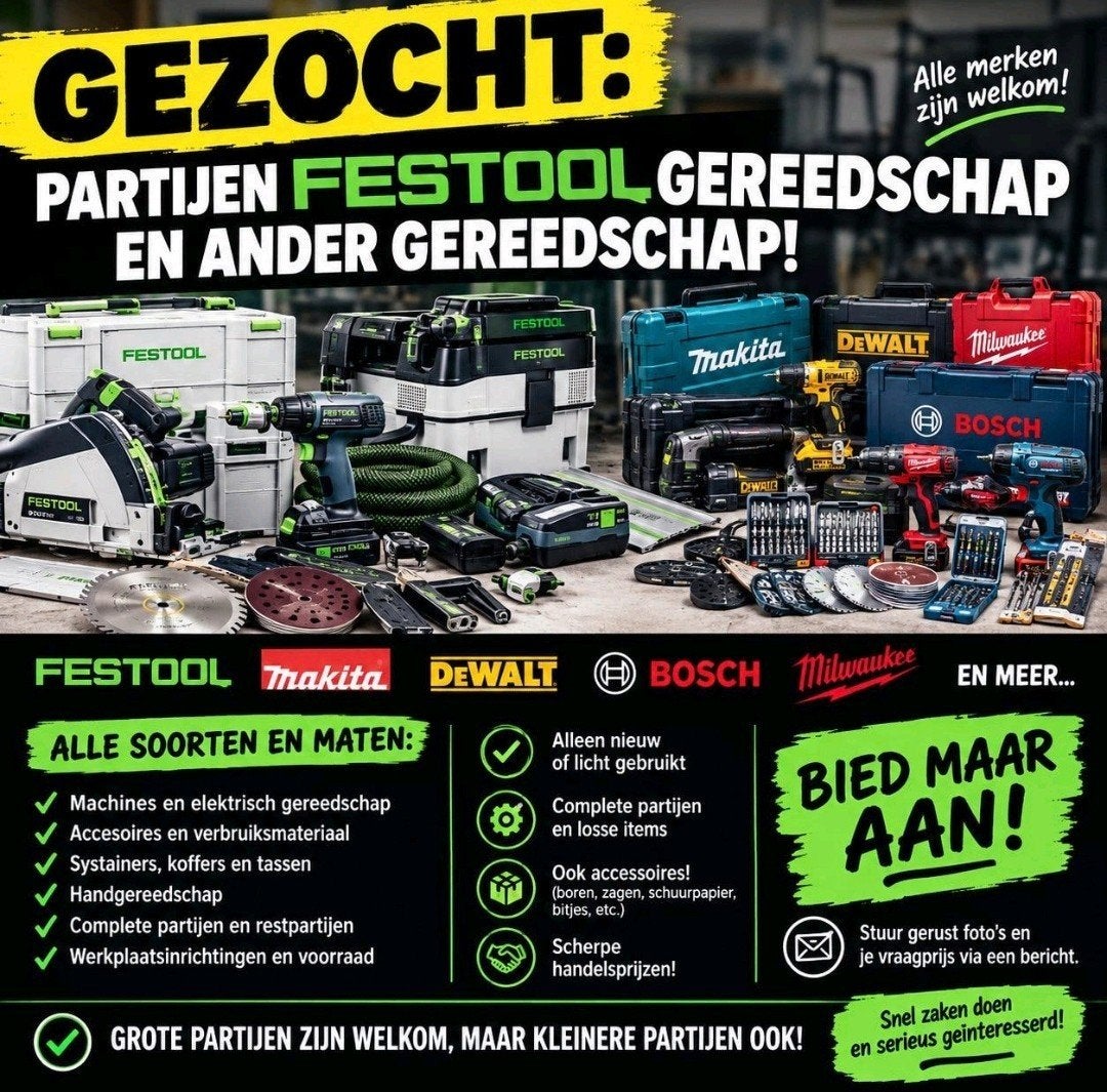 GEZOCHT inkoop A-merken machines, Ophalen