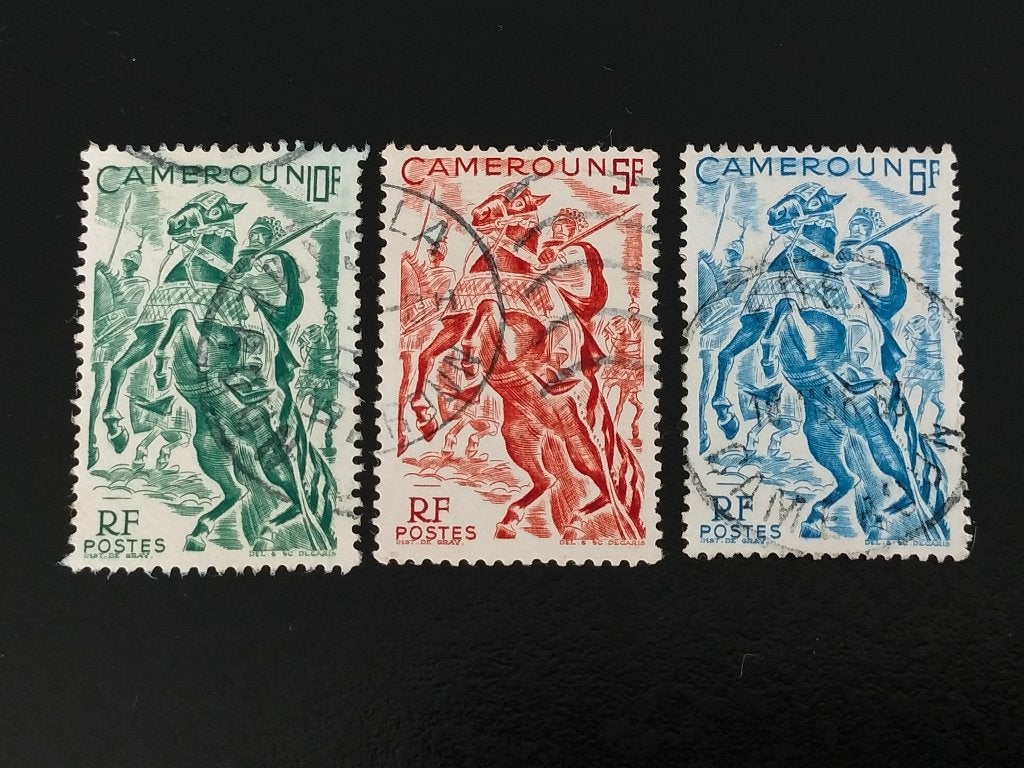 Kameroen 1946 - ruiter te paard, Verzenden, Overige landen, Gestempeld