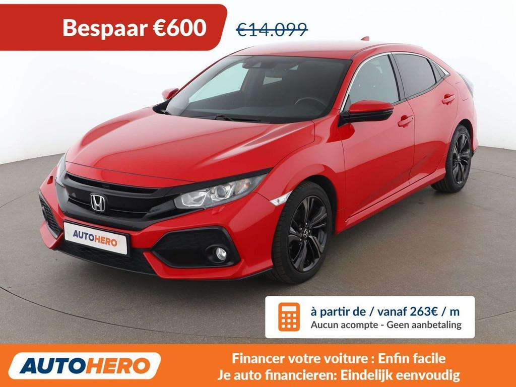 Honda Civic 1.0 VTEC Elegance (année de construction 2018), Autos, Rouge, Achat, Euro 6, Noir