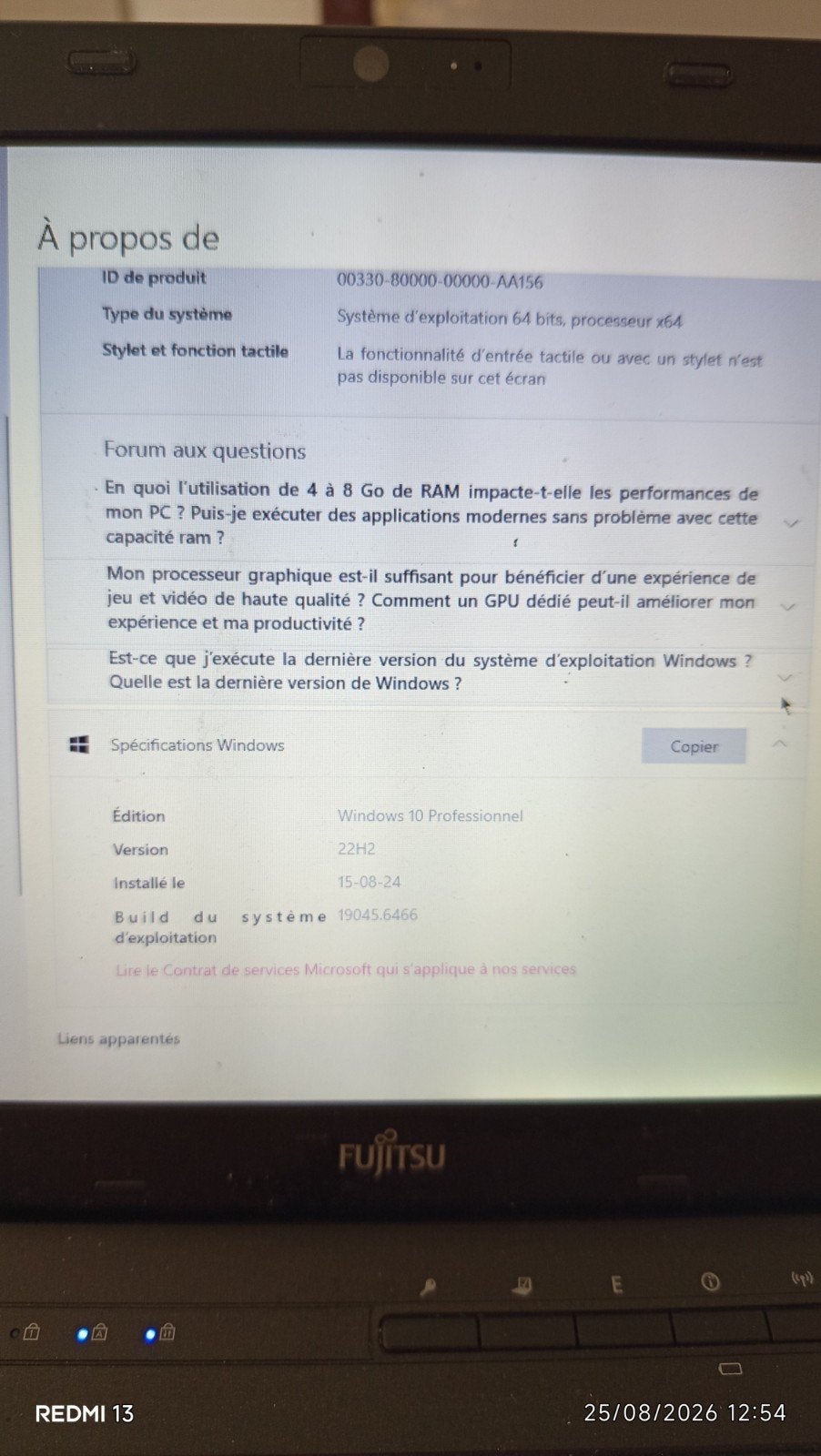 Fujitsu ordinateur avec le chargeur, Enlèvement ou Envoi