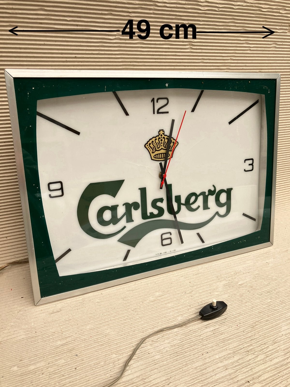 Horloge vintage Carlsberg avec lumières, années 60/70, Enlèvement ou Envoi, Utilisé, Panneau publicitaire