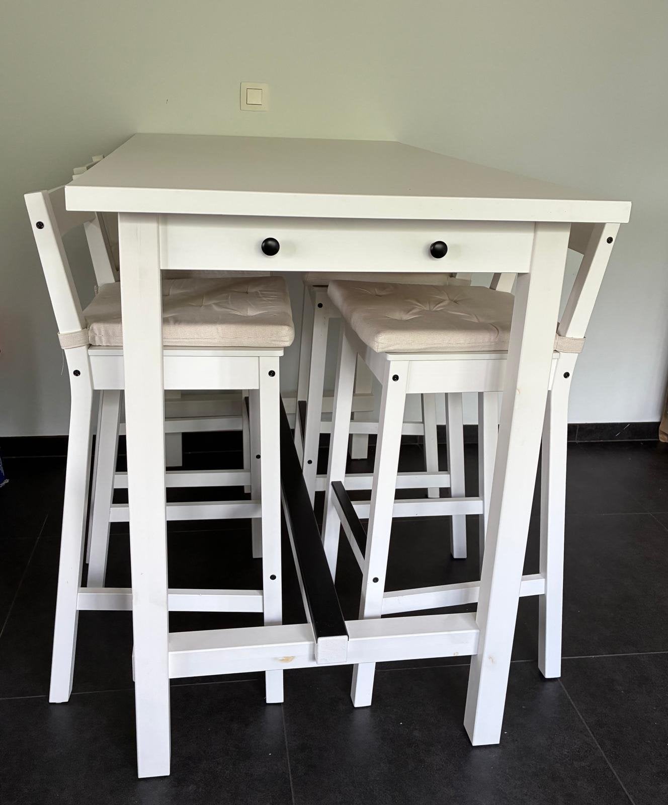 Bartafel/keukentafel met krukken, Ophalen, 100 tot 150 cm, Vierkant, 50 tot 100 cm