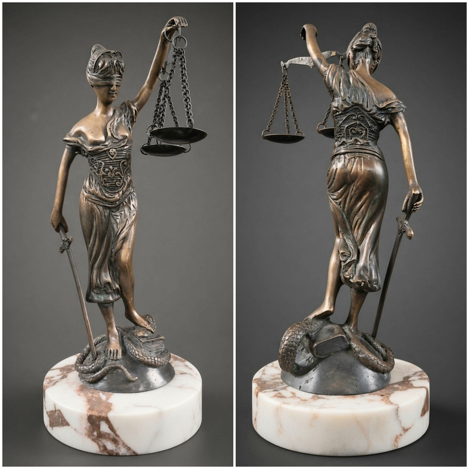 bronze « Allégorie de la Justice » – d’après Alois Mayer, Ophalen of Verzenden