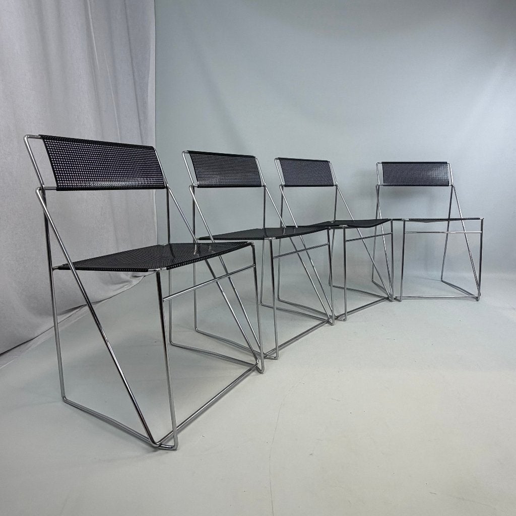 Nuova X-line stoelen van Niels Jorgen Haugesen voor Hybodan, Huis en Inrichting, Stoelen, Gebruikt, Zwart, Overige materialen