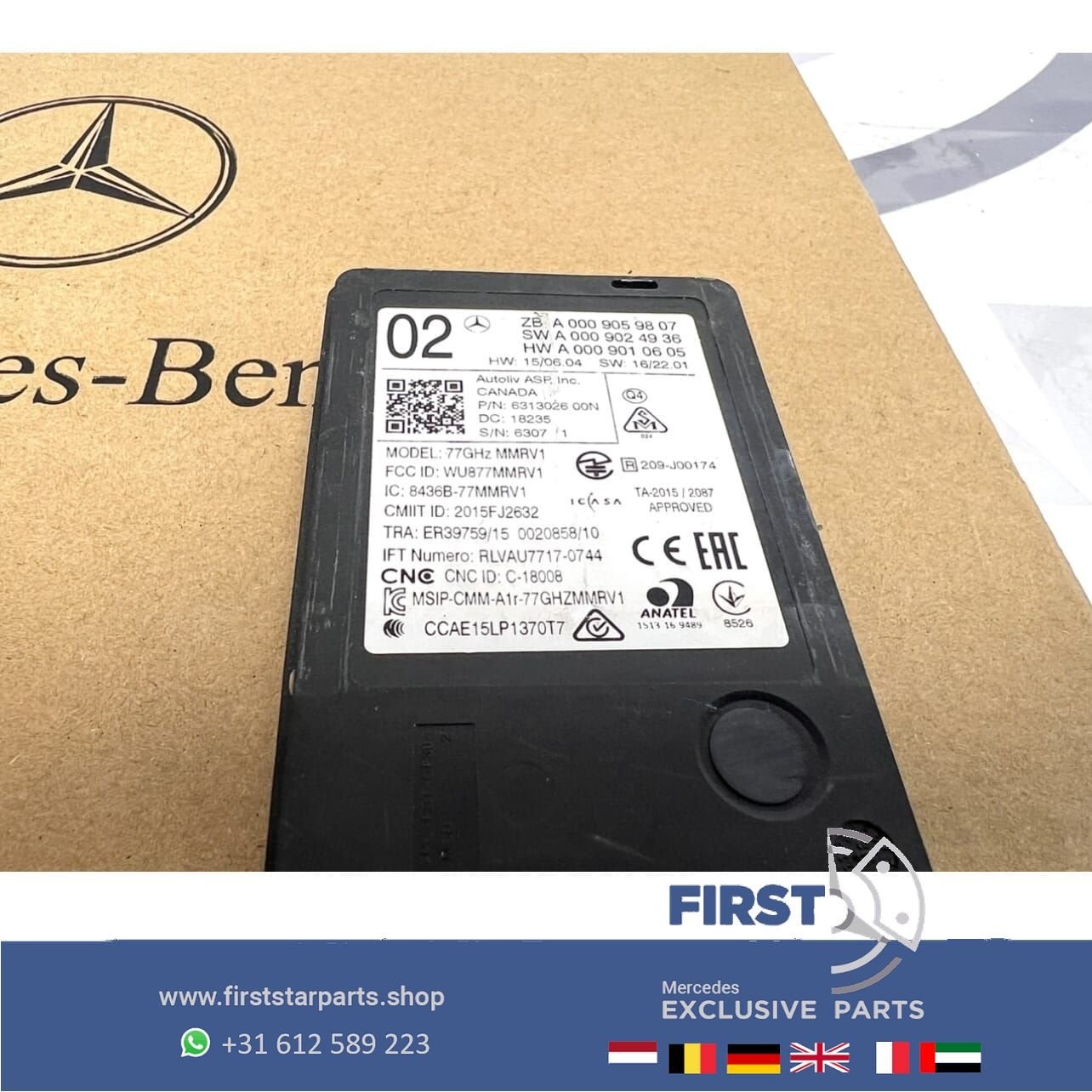 A0009059807 radar sensor Mercedes W176 W246 W117 W156 W166 W, Gebruikt, -, Ophalen of Verzenden, -