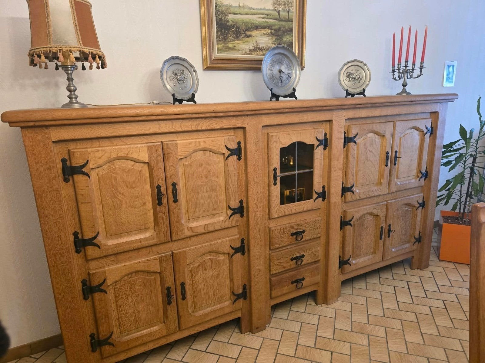 dressoir chêne massif, Enlèvement, Comme neuf, Chêne, Avec tiroir(s)
