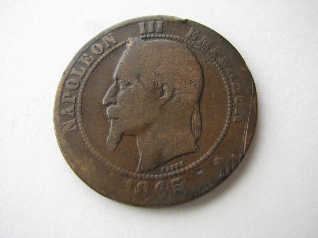dix c Napoléon III 1865 BB, Envoi, France