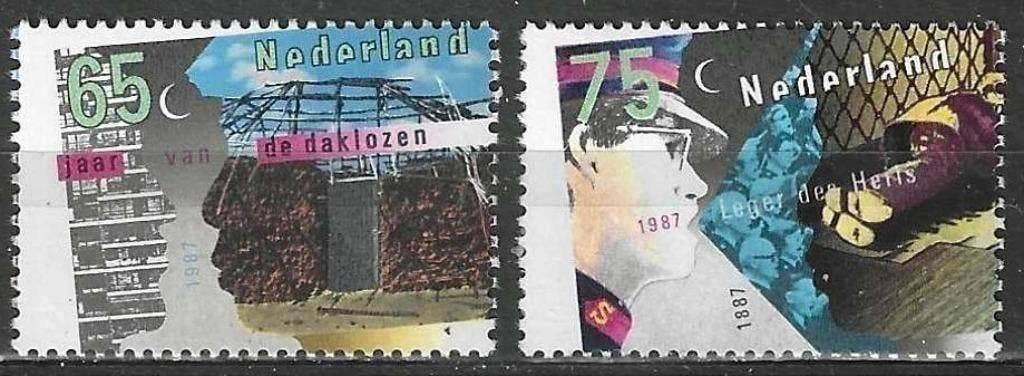 Pays-Bas 1987 - Yvert 1281-1282 - Série combinée (PF), Envoi, Non oblitéré
