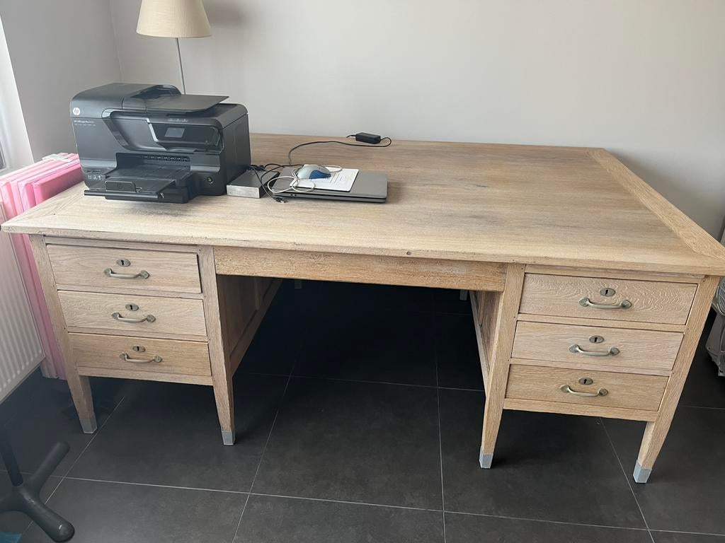 Vintage eiken bureau, Ophalen, Zo goed als nieuw