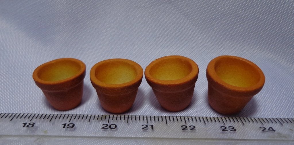 4 terracotta bloempotten, schaal, Ophalen of Verzenden