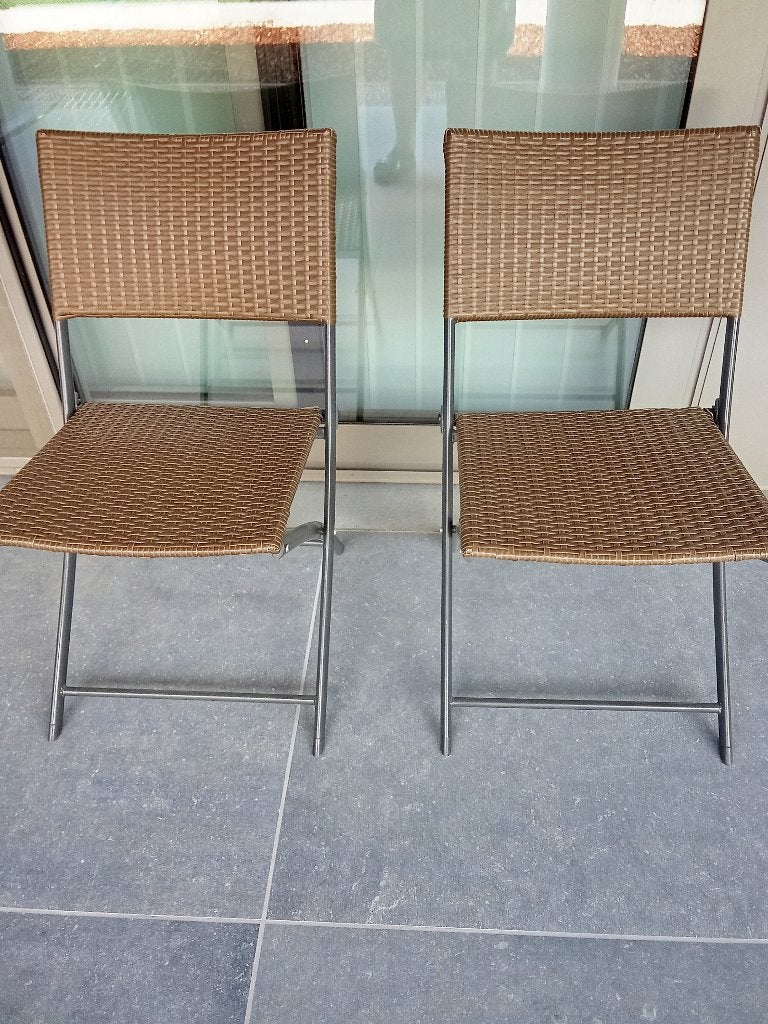 2 rotan terras stoelen,inklapbaar voor 20€, Tuin en Terras, Ophalen, Nieuw, Rotan, Inklapbaar