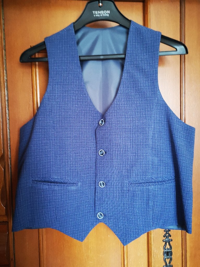 Blauw ondervestje L, Kleding | Heren, Kostuums en vesten, Ophalen of Verzenden, Blauw
