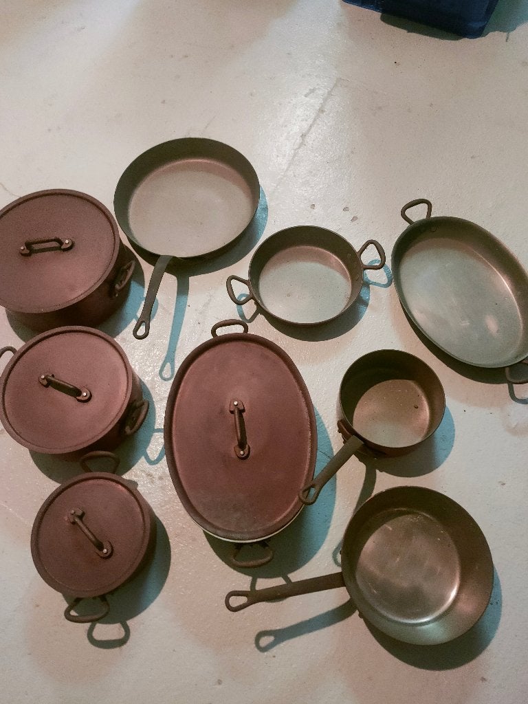 koperen potten en pannen eenhoorn/unicorn, Huis en Inrichting, Koper, Braadpan, Met deksel, Ophalen of Verzenden