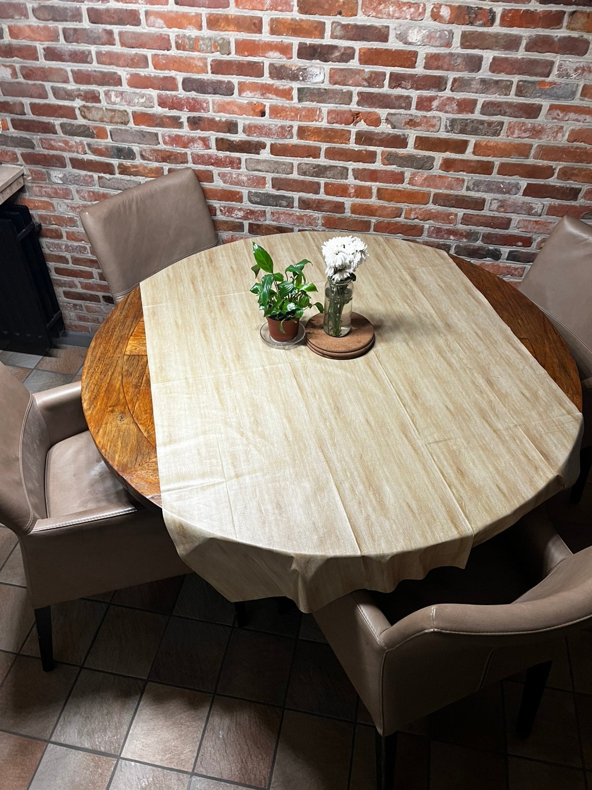 Ronde eettafel met 4 stoelen te koop, Enlèvement, Comme neuf