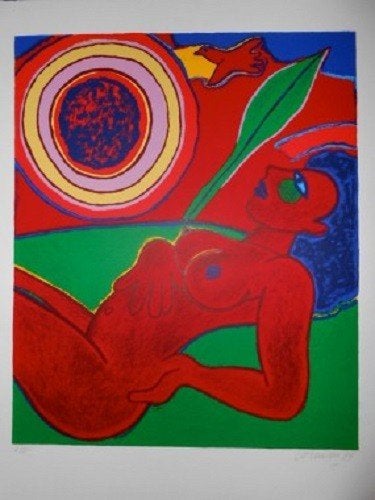 Corneille - "Femme En Soleil", Gesigneerd, Verzenden, Lithografie