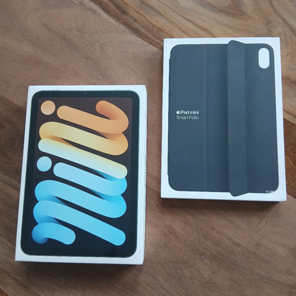 iPad mini + Smart Folio + Apple Pencil Pro ONGEBRUIKT, Computers en Software, Apple iPads, Ophalen, Nieuw, Zwart, 128 GB