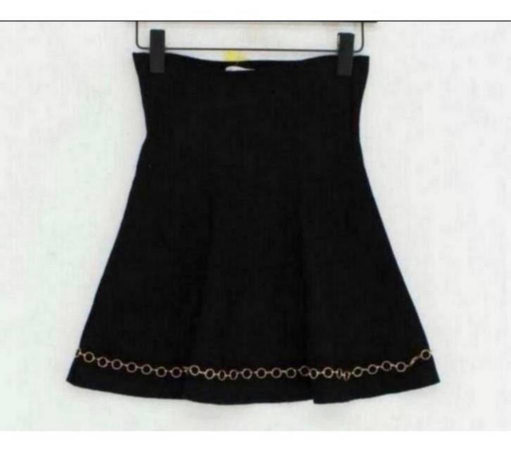 Zara Knit - Zwarte rok maat M NIEUW met goudkleurige ketting, Kleding | Dames, Rokken, Maat 38/40 (M), Zwart, Nieuw, Ophalen of Verzenden