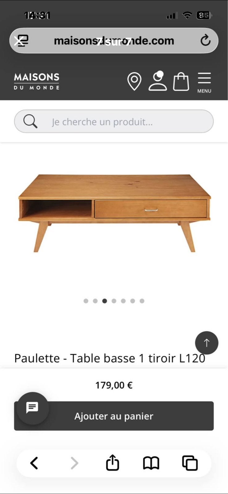 Table maison du monde style vintage, Huis en Inrichting, Tafels | Salontafels, Ophalen, Gebruikt, Grenenhout