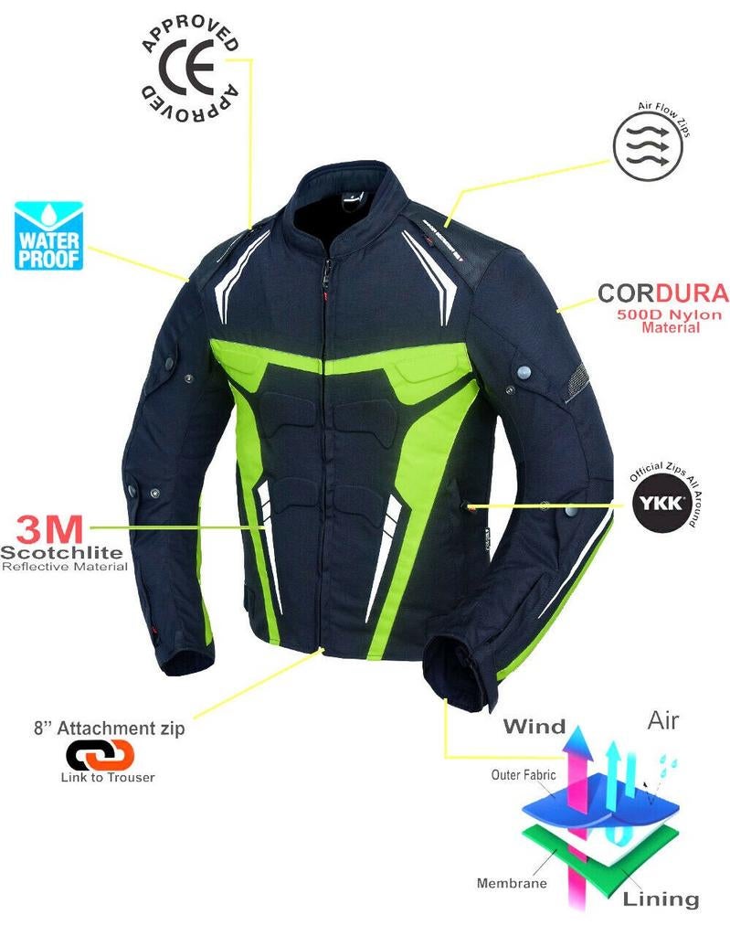 600D Cordura textiele motorjas Nieuwe CE-protecter, Verzenden, Nieuw met kaartje, Jas | textiel