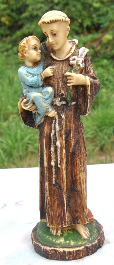 saint antoine  a l'enfant en resine 23 cm, Antiquités & Art, Enlèvement ou Envoi