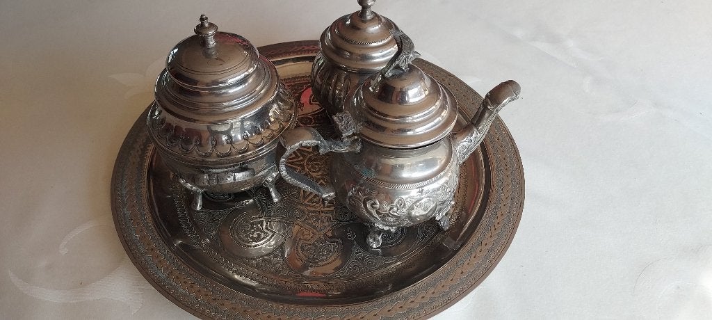 Marokkaanse theeset, 4-delig, Antiek en Kunst, Verzenden