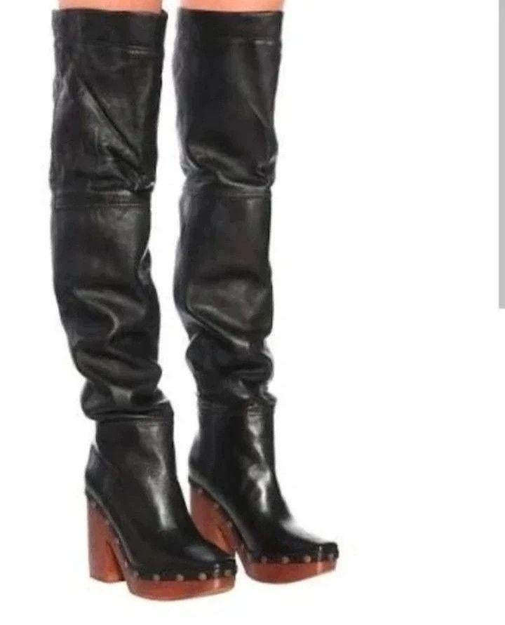 Jacquemus „The High Clog Boots” leren laarzen - 38, Ophalen, Hoge laarzen, Zwart, Zo goed als nieuw