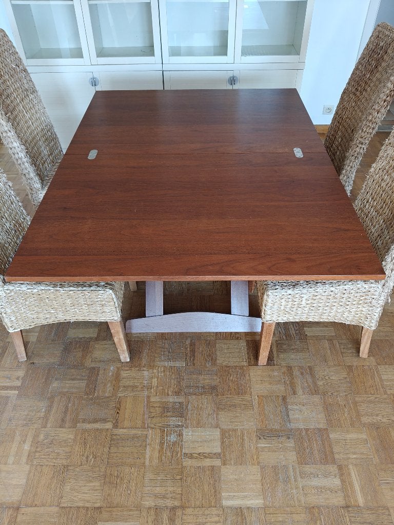 Houten eettafel, Ophalen, Gebruikt, Rechthoekig, 100 tot 150 cm