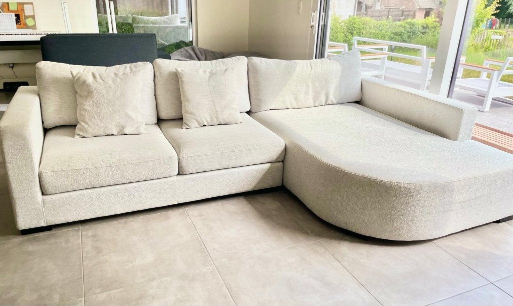 Sofa met longchair, Maison & Meubles, Canapés | Sofas & Chaises Longues, 75 à 100 cm, 250 à 300 cm, Quatre personnes ou plus, Comme neuf