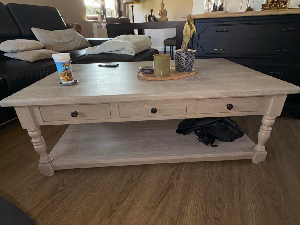 Massief Eiken salontafel, Huis en Inrichting, Ophalen, Zo goed als nieuw