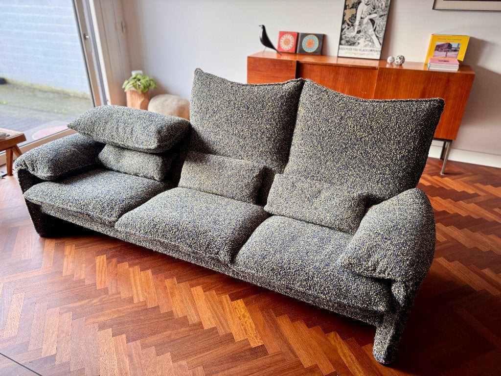 Cassina Maralunga 40 3-zit zetel, Ophalen, Driepersoons, 75 tot 100 cm, Zo goed als nieuw