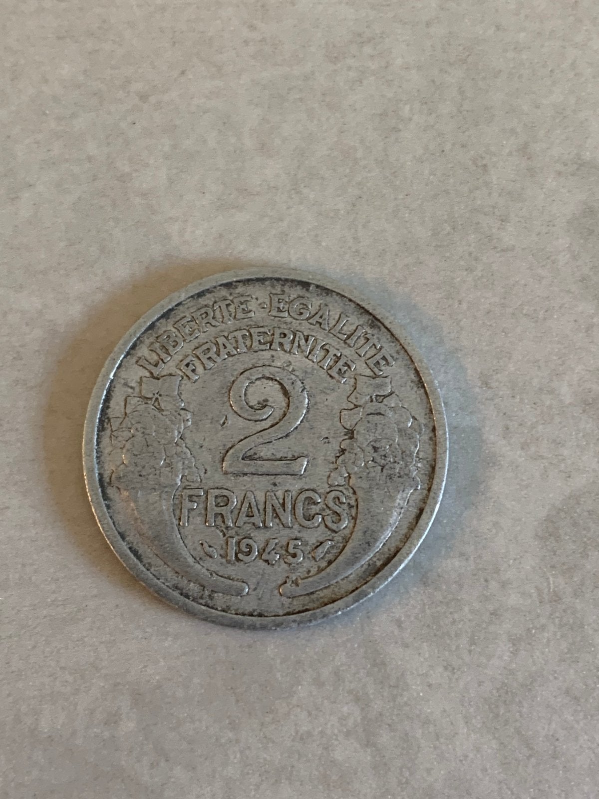 Franse munt - 2 Francs 1945 (Aluminium, Morlon), Ophalen of Verzenden