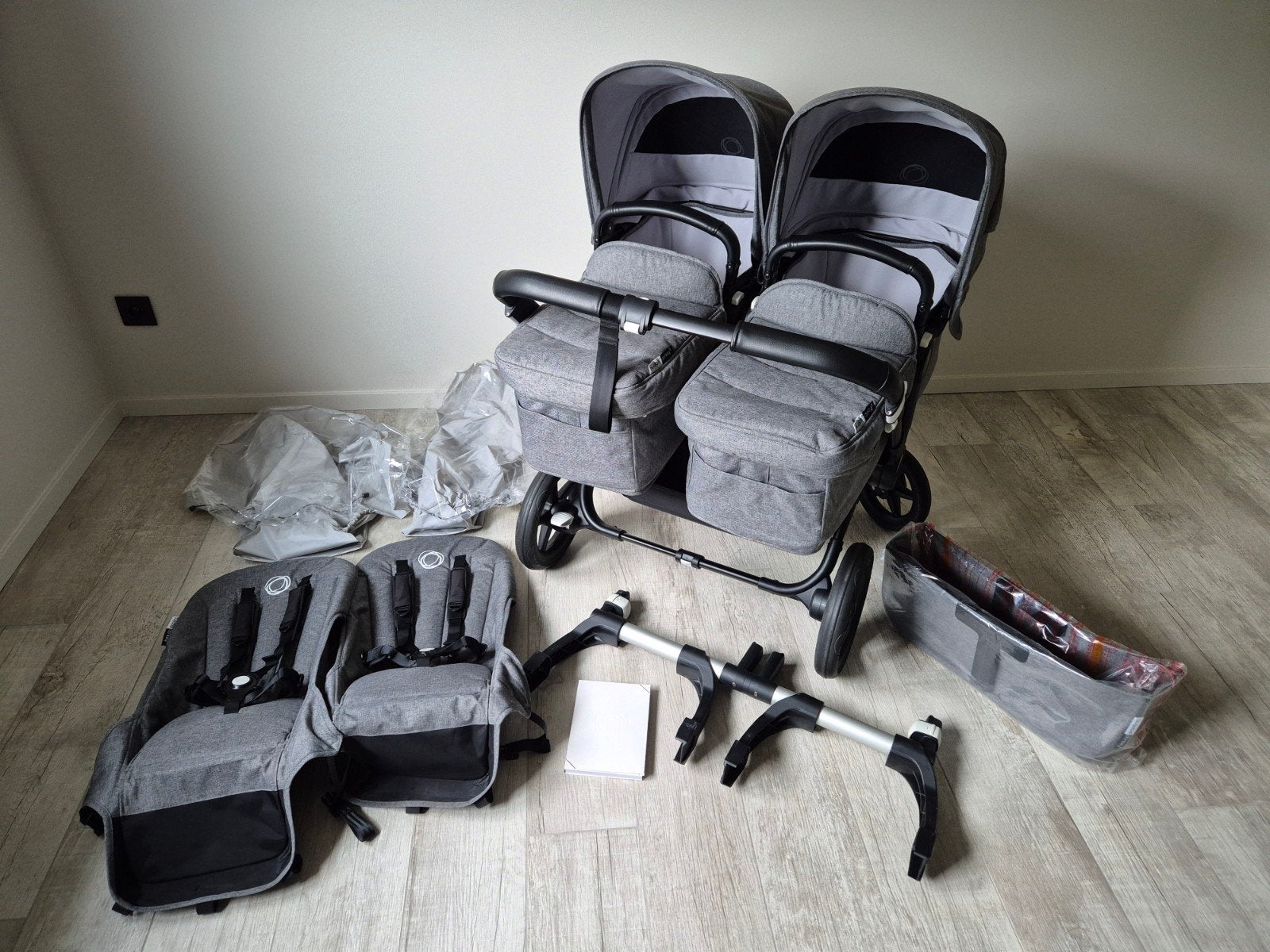 Bugaboo Donkey 3 Twin / Duo Grey Melange set, Kinderen en Baby's, Gebruikt, Bugaboo, Duowagen, Ophalen