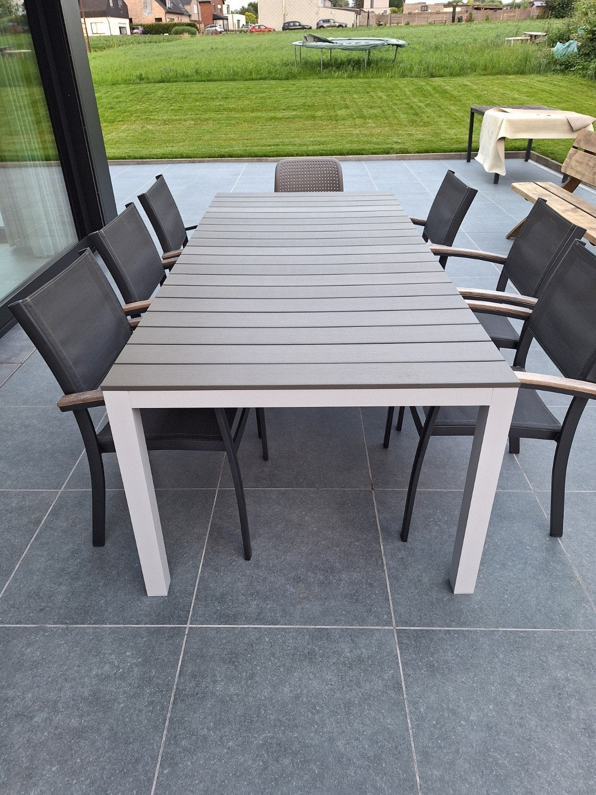 Tuintafel 2,2m - Blad in Polywood, Ophalen